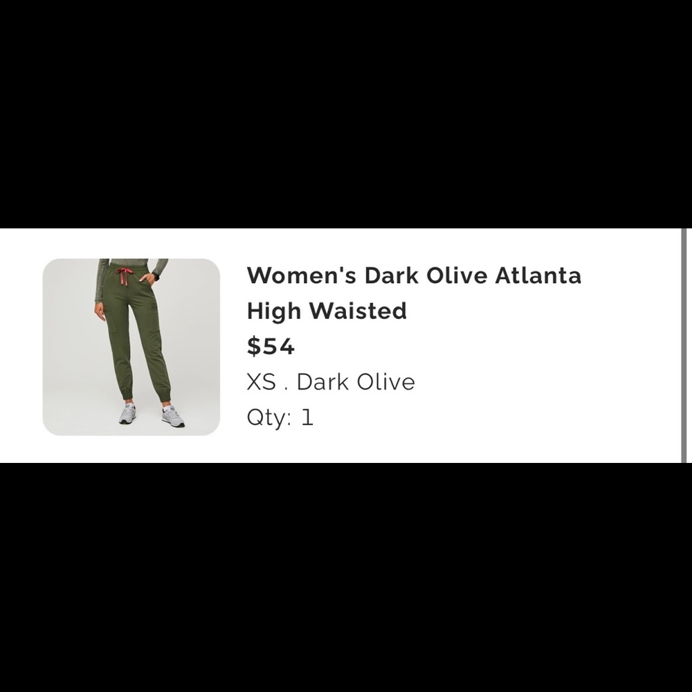 FIGS Dark Olive Atlanta High Waisted Scrub Pants
